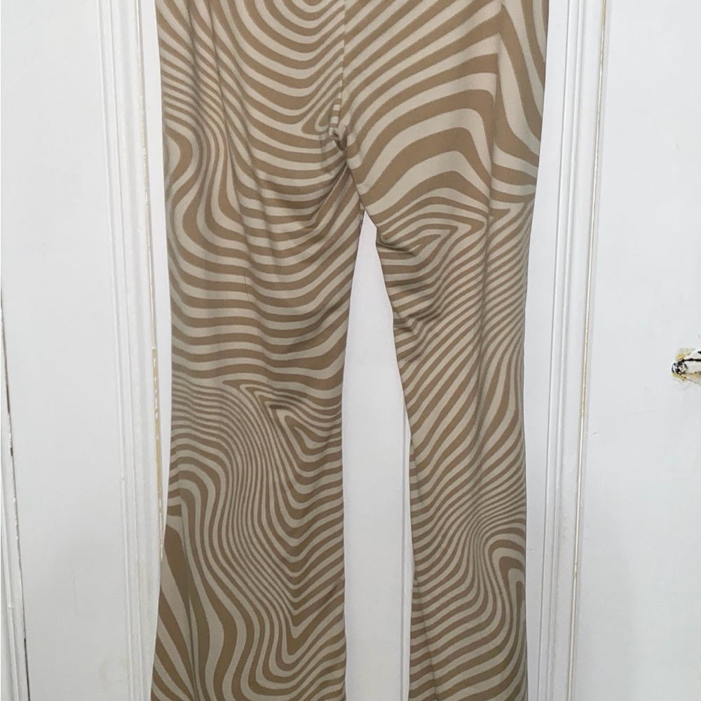 Tan Patterned Women's Pants - Picture 2 of 4